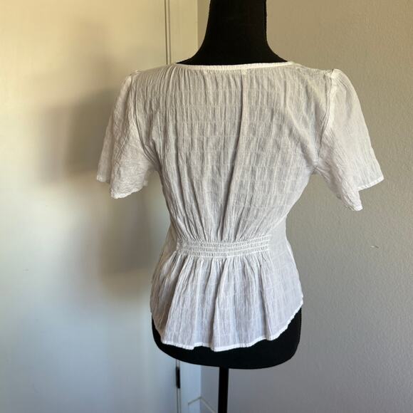 NWOT Abercrombie & Fitch White Gauze Blouse Top - Small - Picture 3 of 6